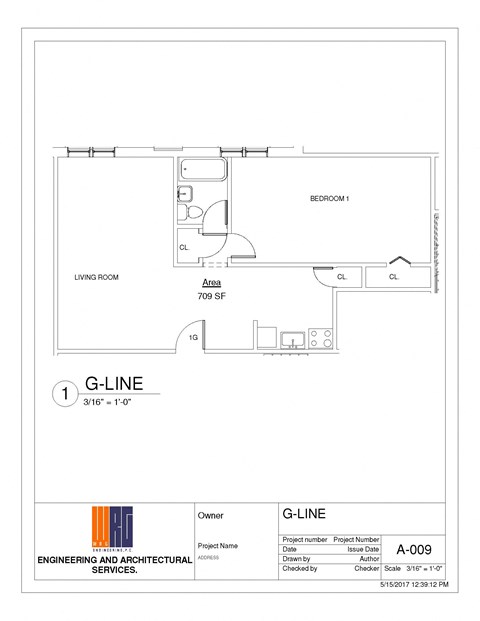 Floor plan for studio, 1 bath, 674 sqft
